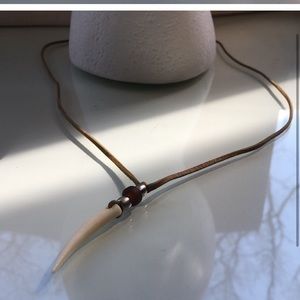 Free with purchase! Horn Boho Necklace with suede string 15” long